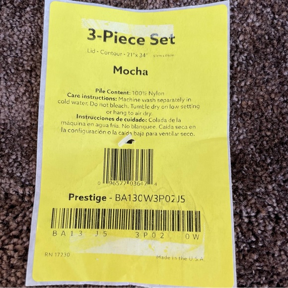 Garland Rug 3 Piece Traditional Bath Rug Set Brown New - Picture 6 of 7